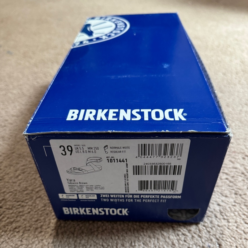 NWT Birkenstock yara tabacco brown Size 39 sandals